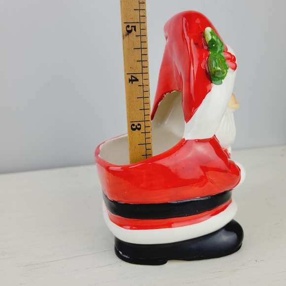Vintage Christmas Santa Ceramic Planter Japan Handpainted 5.5" - Picture 11 of 12